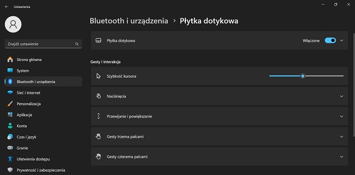 W Windows 10 i 11 możemy kontrolować touchpada w ustawieniach systemu. Źródło: własne. - Jak włączyć touchpad w laptopie Lenovo? - wiadomość - 2024-04-12