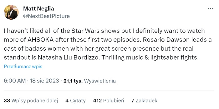 Nowy serial Star Wars jest chwalony w pierwszych opiniach. Ahsoka ma być obiecującą kontynuacją Rebeliantów - ilustracja #4