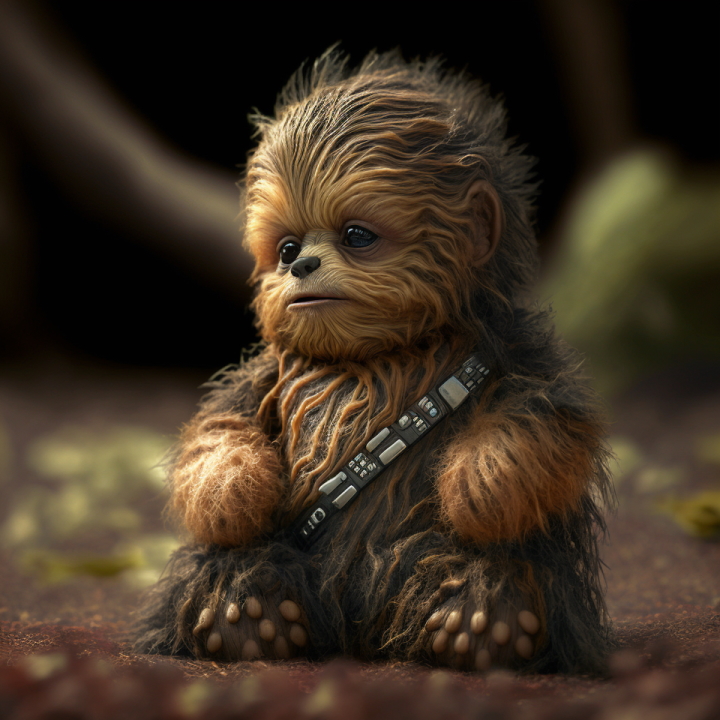 Bohaterowie Star Wars jako dzieci, baby Chewbacca jest kochany - ilustracja #4