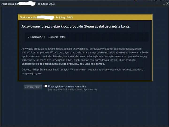 Steam usunął legalnie zakupioną grę, sprawa jest w toku [Aktualizacja #2] - ilustracja #1