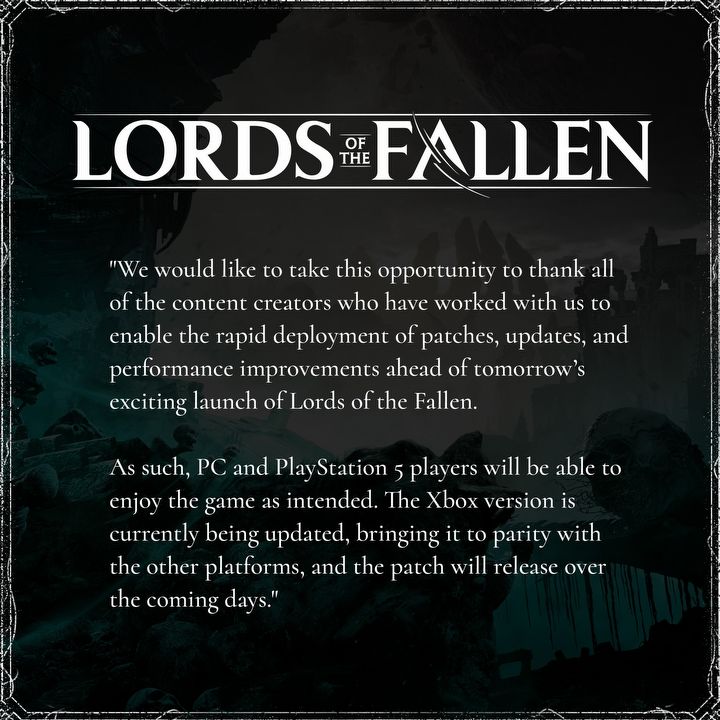 Twórcy Lords of the Fallen uprzedzają, że jedna z wersji gry na starcie będzie działała gorzej niż pozostałe - ilustracja #1