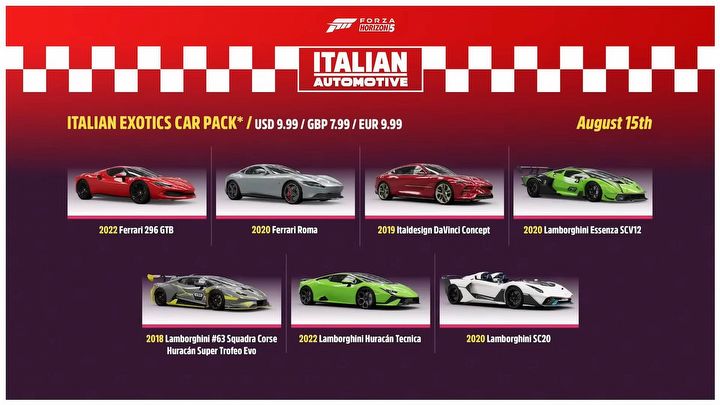 Forza Horizon 5 ma 23 nowe auta - Alfa Romeo i Lancia za darmo, Ferrari i Lambo odpłatnie [Aktualizacja] - ilustracja #3