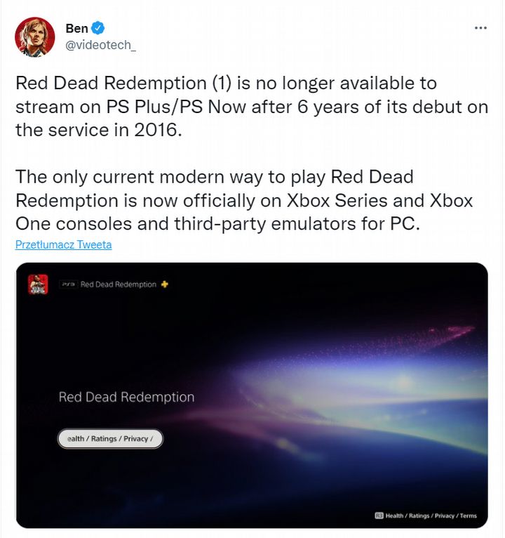 Red Dead Redemption nie jest już grywalne na PS4 i PS5 - ilustracja #1