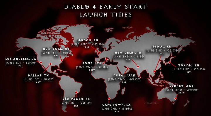 Godziny startu Diablo 4 na fanowskiej mapie - ilustracja #1