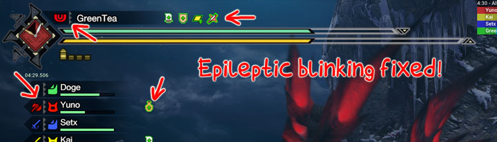 Monster Hunter: Rise mod No More Blinking Icons (Epileptic blinking fixed) v.1.4