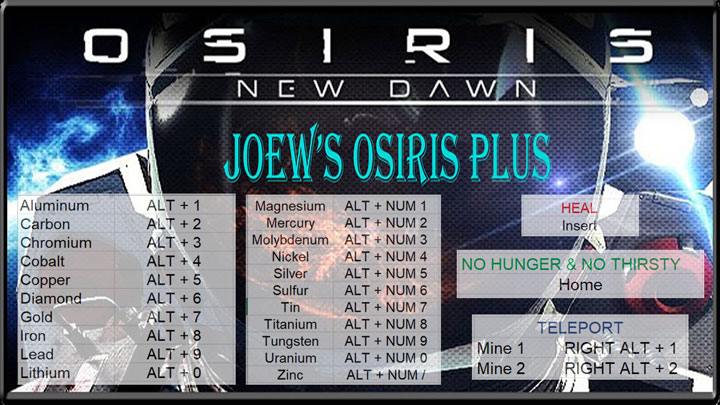 Osiris: New Dawn mod Joew's Osiris Plus (cheat mod) v.1.0