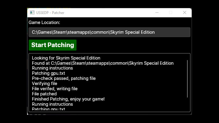 The Elder Scrolls V: Skyrim Anniversary Edition mod Unofficial Skyrim Special Edition Downgrade Patcher (Full Patcher) v.1.4