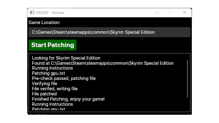 The Elder Scrolls V: Skyrim Anniversary Edition mod Unofficial Skyrim Special Edition Downgrade Patcher (Best of Both Worlds version) v.1.4.1