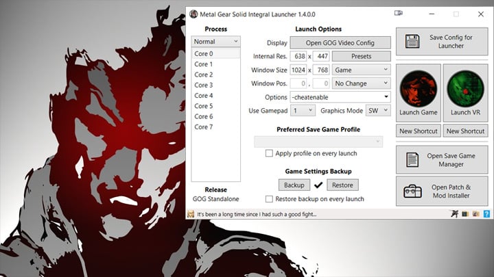 Metal Gear Solid mod MGS Integral Launcher v.1.4.3