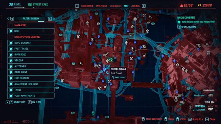 Cyberpunk 2077 mod Fast Travel from anywhere to any map pin v.1.0.0.2