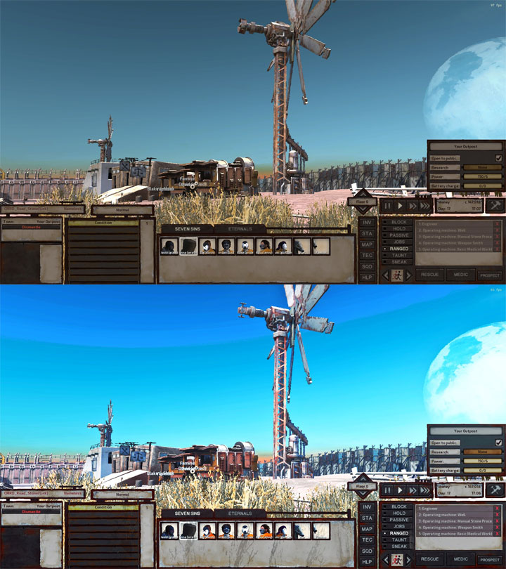 Porównanie – na górze standardowa wersja gry, a na dole wersja z modem . - 2020-02-28