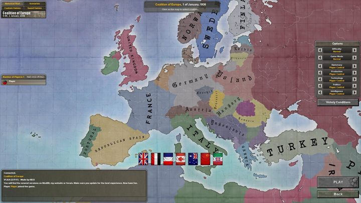 Hearts of Iron III mod Coalition of Europe v.1.0