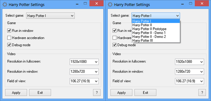 Harry Potter i Komnata Tajemnic mod Harry Potter Settings  v.1.04