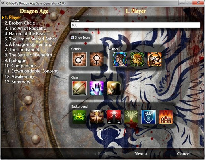 Dragon Age II mod Gibbed DragonAge SaveGenerator v.1.0.2