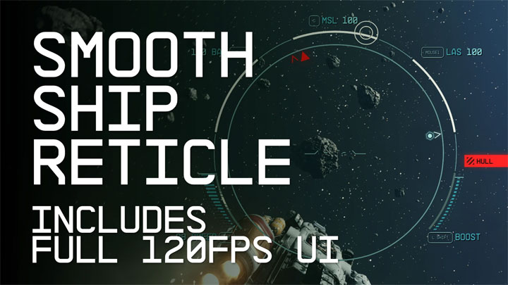 Starfield mod Smooth Ship Reticle (120fps Smooth UI) v.1.2
