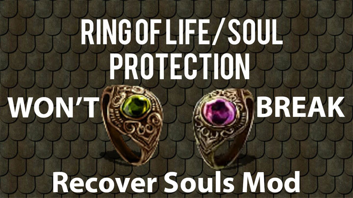 Dark Souls II: Scholar of the First Sin mod Recover Souls Immediately (Ring of Soul Protection won't BREAK - Always Human - Don't lose souls ever - SOTFS) v.1.1