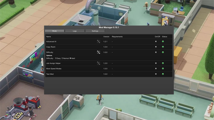 Two Point Hospital mod Difficulty Mod v.1.0.1