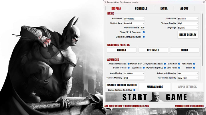 Batman: Arkham City mod Advanced Launcher  v.1.0.2.3