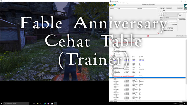Fable Anniversary mod Cheat Table (CT for Cheat Engine) v.60201