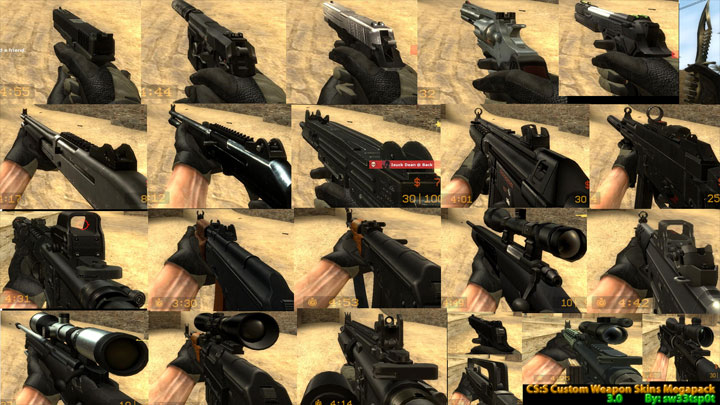 Counter-Strike: Source mod CS:S Custom Weapon Skins Mega Pack v.3.0