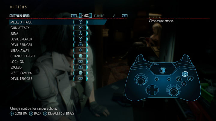 Devil May Cry 5 mod Switch Pro Controller Button Layout v.1.0