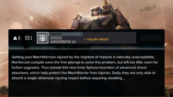 BattleTech mod Advanced Shock Absorbers - Less Injuries v.1.0