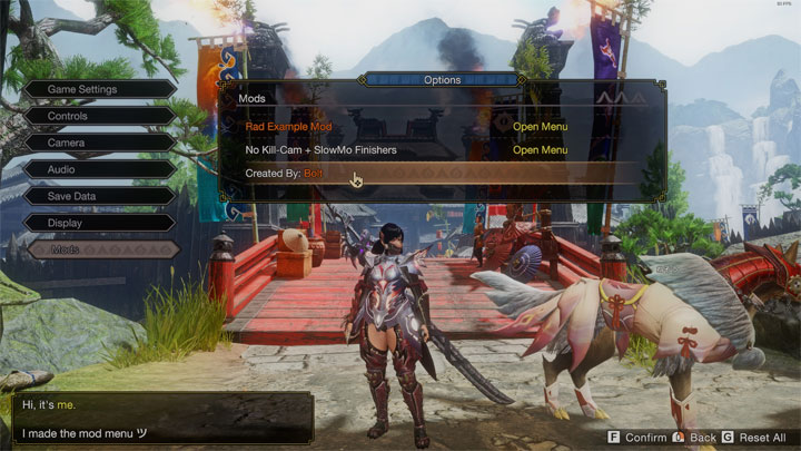 Monster Hunter: Rise GAME MOD Custom In-Game Mod Menu API v.1.71 - download