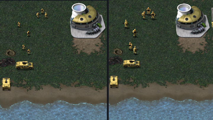 Vanilla game on the left, modded on the right. - 2021-05-02