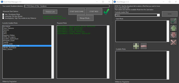 Warhammer 40,000: Dawn of War - Soulstorm mod DoW Mod Manager v.1.52