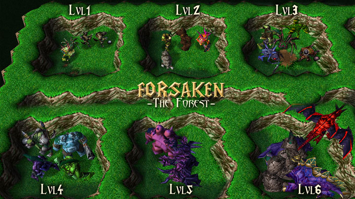 Warcraft III: The Frozen Throne mod Forsaken Forest v.1.4.2