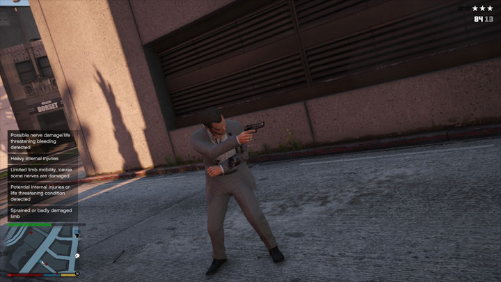 Grand Theft Auto V mod GunShot Wound v.GunShot Wound