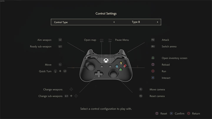 Resident Evil 2 mod Playstation Button Layout v.1.03