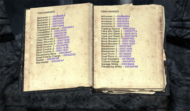 The Elder Scrolls V: Skyrim mod Cheat codes books v.1.1