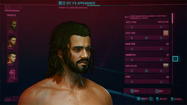Cyberpunk 2077 mod Saul Hair for MaleV v.1.0
