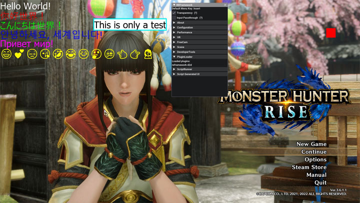 Monster Hunter: Rise mod REFramework Direct2D v.0.2.1