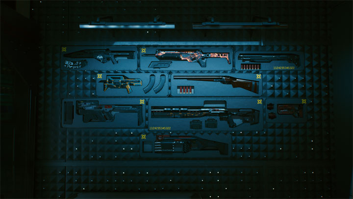 Cyberpunk 2077 mod All Stash Wall Iconic Weapons v.1.0