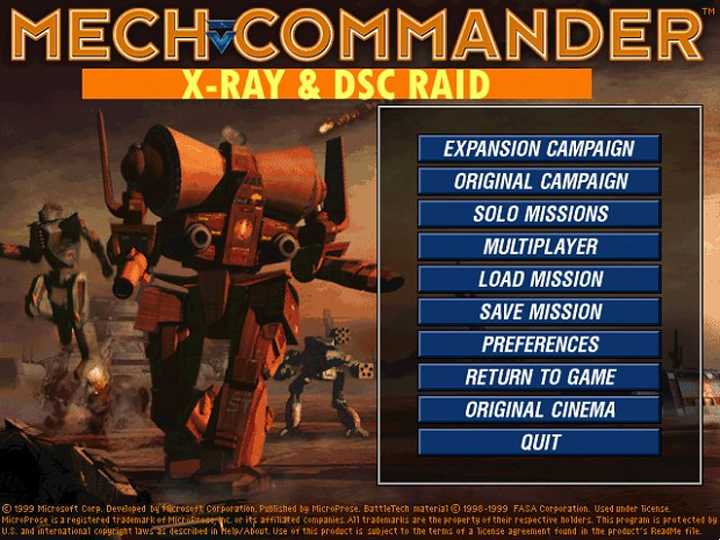 Mech Commander mod MechCommander Gold - X-Ray & DSC Raid Standalone Reloaded v.4042020