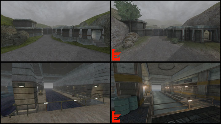 Po lewej stronie stara wersja mapy do Enemy Territory, po prawej ulepszona wersja z tego moda. - 2021-07-06