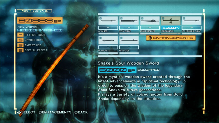 Metal Gear Rising: Revengeance mod Hebidamashii v.0.8