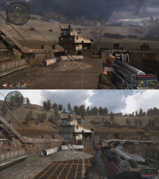 Vanilla game on top, modded on the bottom. - 2022-04-03