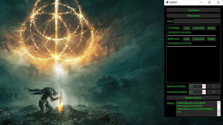 Elden Ring mod ERSFM (Elden Ring Save Files Manager)  v.1.2