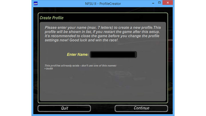 Need for Speed: Underground 2 mod Profile Creator  v.1.1