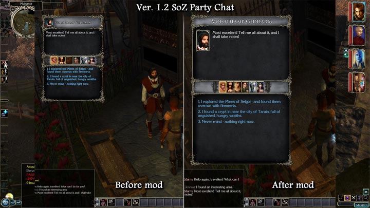 Neverwinter Nights 2 mod Tchos' HD UI panels and dialogue compilation and expansion v.1.3a