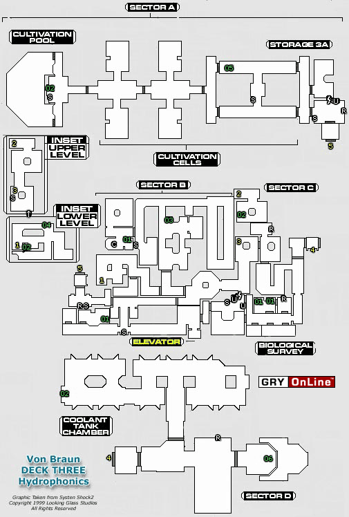 1 - Deck THREE Von Braun - HYDROPONICS | System Shock 2 - System Shock 2 - poradnik do gry