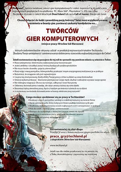 Techland poszukuje twórców gier komputerowych - ilustracja #1