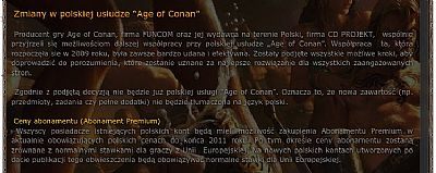 Polska wersja gry MMO Age of Conan nie będzie dłużej wspierana - ilustracja #1
