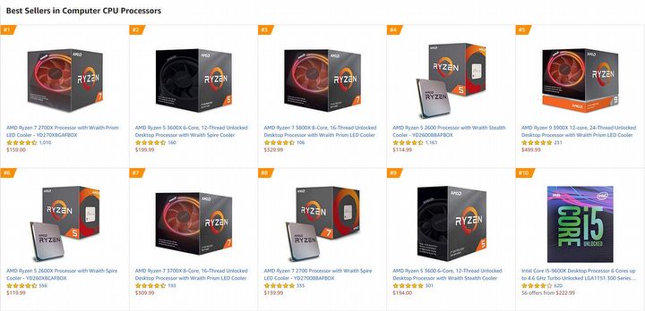 Procesory AMD dominują na liście bestsellerów Amazona - ilustracja #2