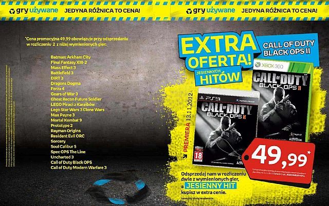 Oferta sieci Empik z okazji premiery Call of Duty: Black Ops II - Call of Duty: Black Ops II za 49,99 zł na konsole – specjalna oferta sieci Empik - wiadomość - 2012-11-07