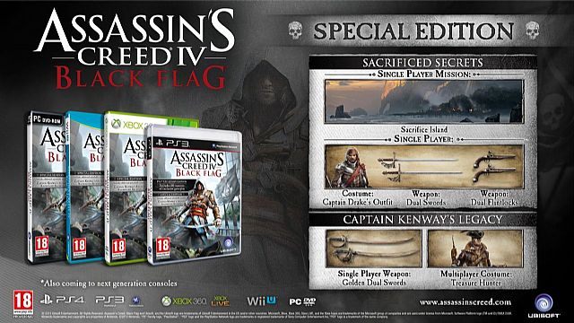 Edycja Specjalna gry Assassin's Creed IV: Black Flag. - Assassin's Creed IV: Black Flag - pierwszy zapis wideo z rozgrywki. Poznaliśmy skład edycji kolekcjonerksich - wiadomość - 2013-03-25