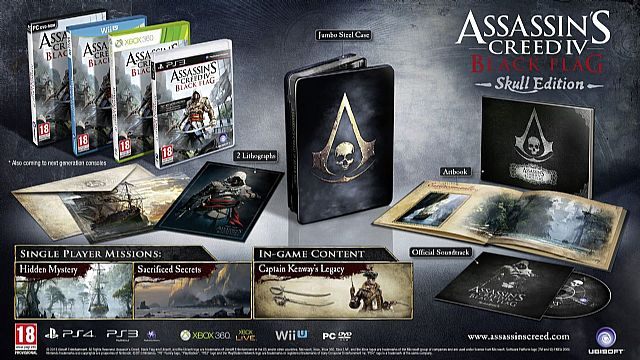 Edycja Czaszki gry Assassin's Creed IV: Black Flag. - Assassin's Creed IV: Black Flag - pierwszy zapis wideo z rozgrywki. Poznaliśmy skład edycji kolekcjonerksich - wiadomość - 2013-03-25